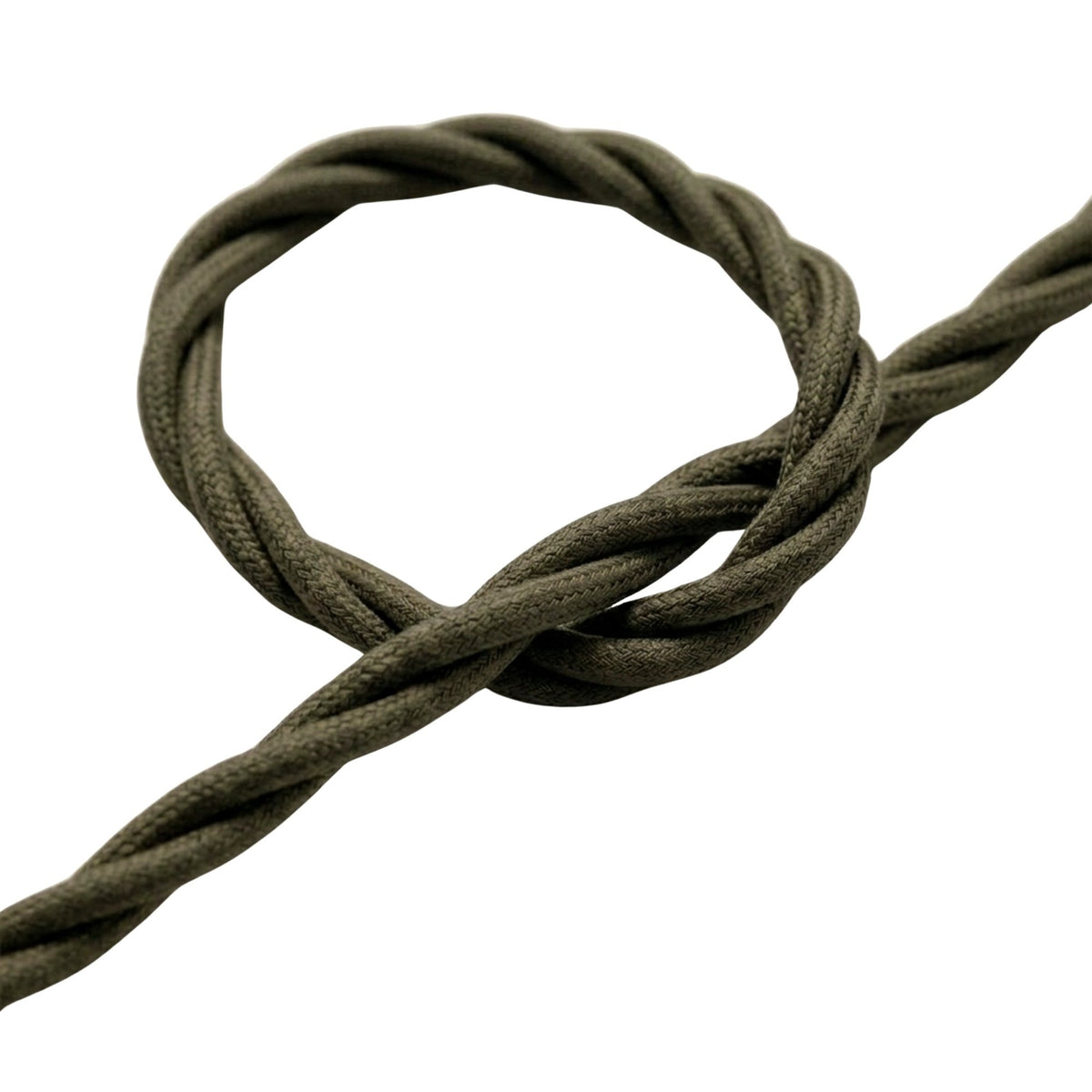 Cable textil trenzado efecto seda – Gris oscuro