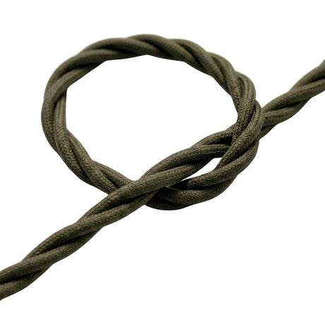 Cable textil trenzado efecto seda – Gris oscuro