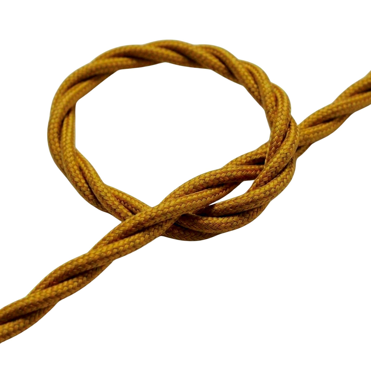 Cable textil trenzado efecto seda – Oro