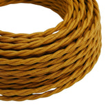 Cable textil trenzado efecto seda – Oro