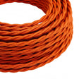 Cable textil trenzado efecto seda – Naranja llama