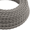Cable eléctrico textil trenzado, lino natural gris — vista 1