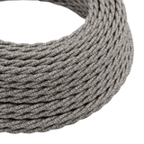 Cable eléctrico textil trenzado, lino natural gris — vista 1