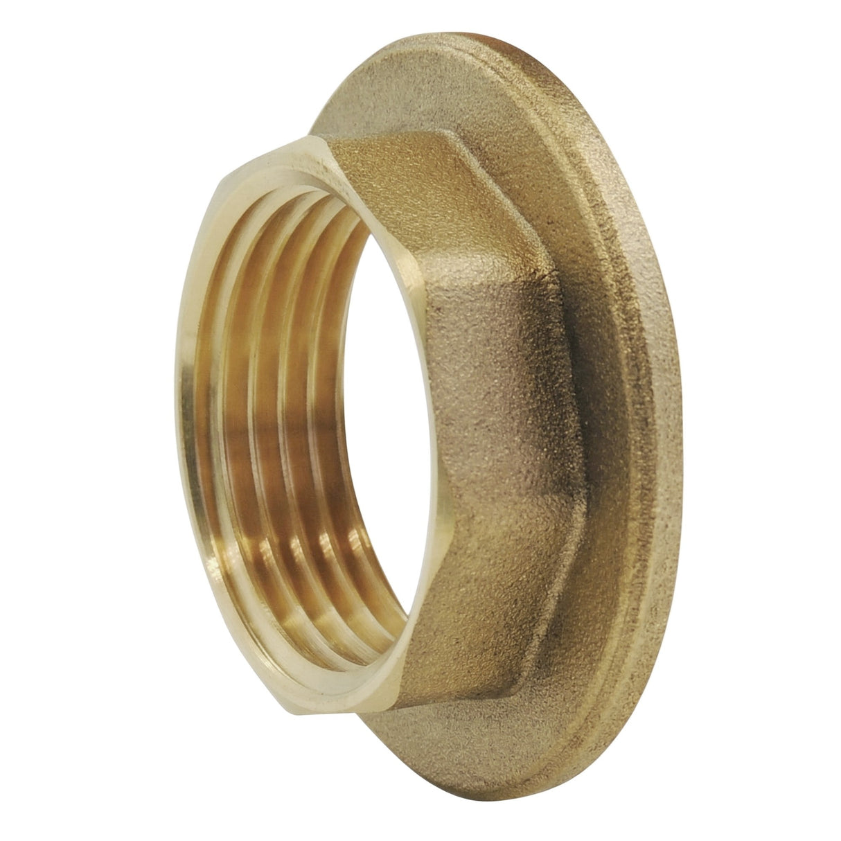 Contratuerca con plato de latón CW617N BSP - vista isométrica 3/4