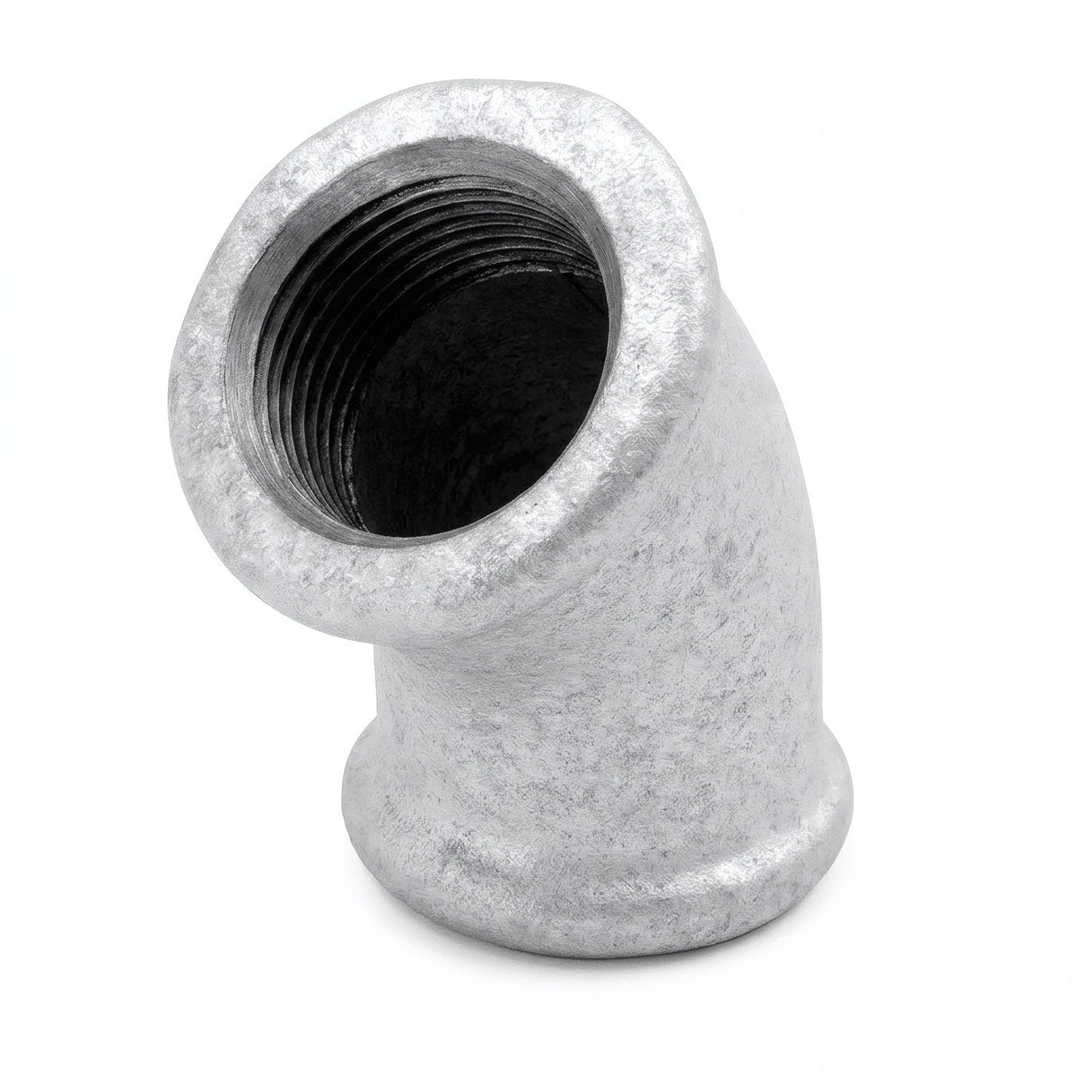 Codo 45° H/H de fundición galvanizada - foto de producto sobre fondo blanco 5