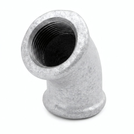 Codo 45° H/H de fundición galvanizada - foto de producto sobre fondo blanco 5
