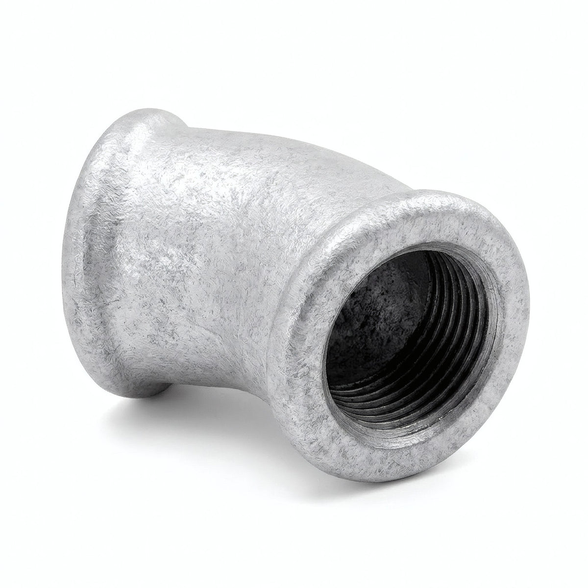 Codo 45° H/H de fundición galvanizada - foto de producto sobre fondo blanco 16