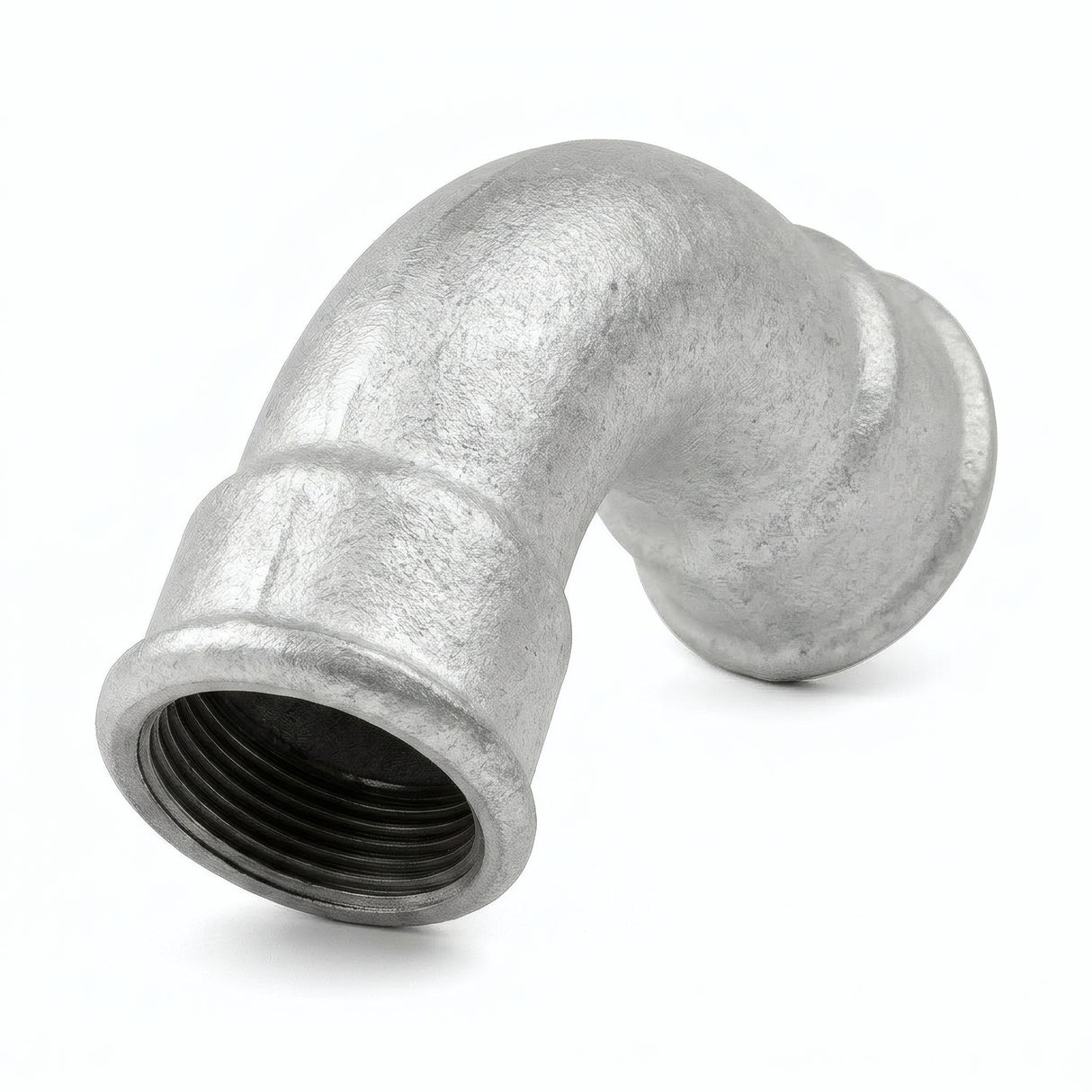 Codo de radio grande 90° H/H de fundición galvanizada - foto de producto sobre fondo blanco 14