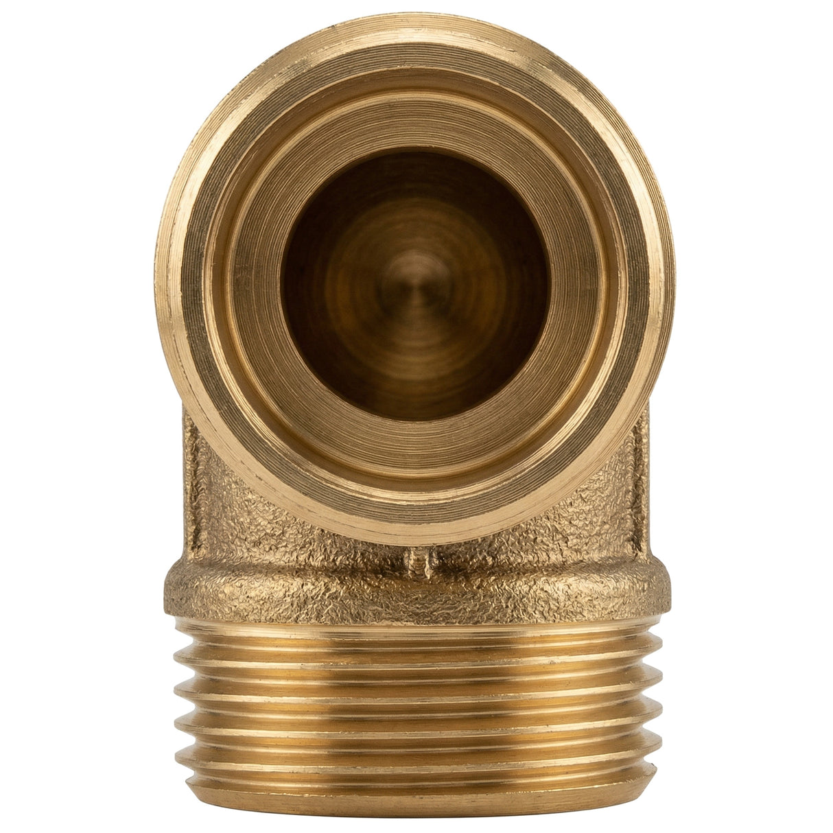 Codo 90° macho-macho de latón CW617N BSP - vista superior