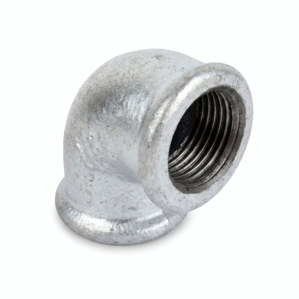 Codo de radio pequeño 90° H/H de fundición galvanizada - foto de producto sobre fondo blanco 1
