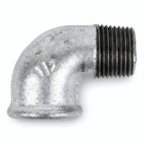 Codo de radio pequeño 90° M/H de fundición galvanizada - foto de producto sobre fondo blanco 2