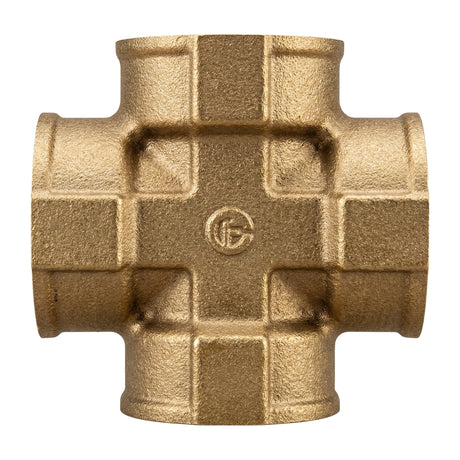 Cruz igual hembra 4 salidas en latón CW617N BSP - vista isométrica