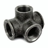 Distribuidor en T / te - 4 vías - fundición negra - foto de producto sobre fondo blanco 5