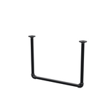 Portant à vêtements suspendu au plafond en tubes d'acier peints noir mat Ø 27 mm — largeur 56 cm, hauteur sous plafond 42 cm, vue de trois quarts sur fond blanc