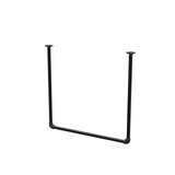 Portant à vêtements suspendu au plafond en tubes d'acier peints noir mat Ø 27 mm — largeur 76 cm, hauteur sous plafond 72 cm, vue de trois quarts sur fond blanc