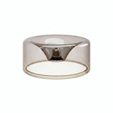 Bombilla LED donut E27 de cristal ahumado, Ø 195 mm, apagada, casquillo E27 empotrado visible, fondo blanco
