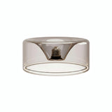 Bombilla LED donut E27 de cristal ahumado, Ø 195 mm, vista de tres cuartos, fondo blanco