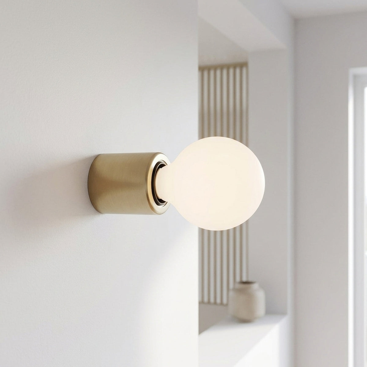 Portalámparas E27 de pared o techo de metal — Bronce satinado