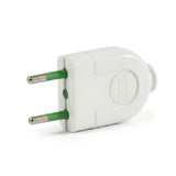 Clavija eléctrica recta, modelo pequeño para lámpara — Blanco