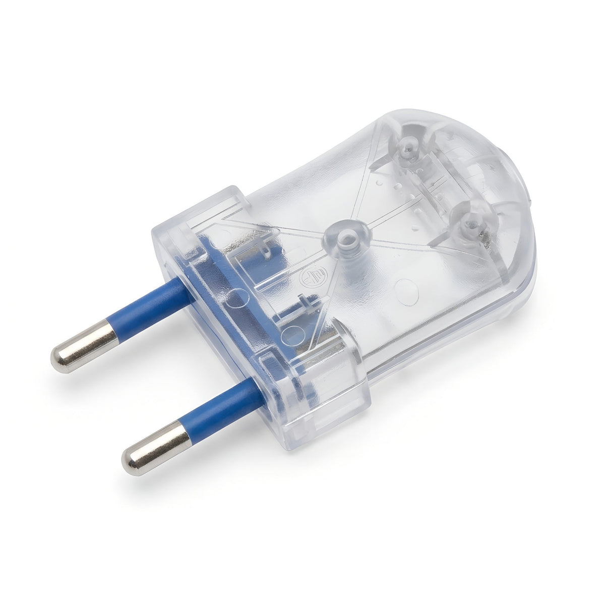 Clavija eléctrica recta, modelo pequeño para lámpara — Transparente