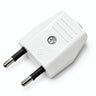 Clavija europea de 2 polos con salida de cable axial — Blanco