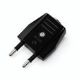 Clavija europea de 2 polos con salida de cable axial — Negro