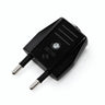 Clavija europea de 2 polos con salida de cable axial — Negro