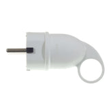 Clavija macho Schuko con anilla extractora — Blanco