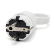 Clavija macho Schuko con anilla extractora — Blanco