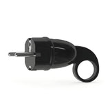Clavija macho Schuko con anilla extractora — Negro