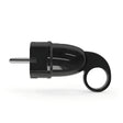 Clavija macho Schuko con anilla extractora — Negro