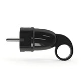 Clavija macho Schuko con anilla extractora — Negro