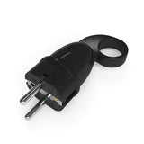 Clavija macho Schuko con anilla extractora — Negro