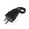 Clavija macho Schuko con anilla extractora — Negro
