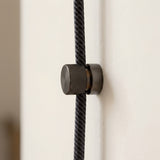 Pasacables de pared de metal para cable textil — Perla negra