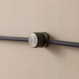 Pasacables de pared de metal para cable textil — Perla negra