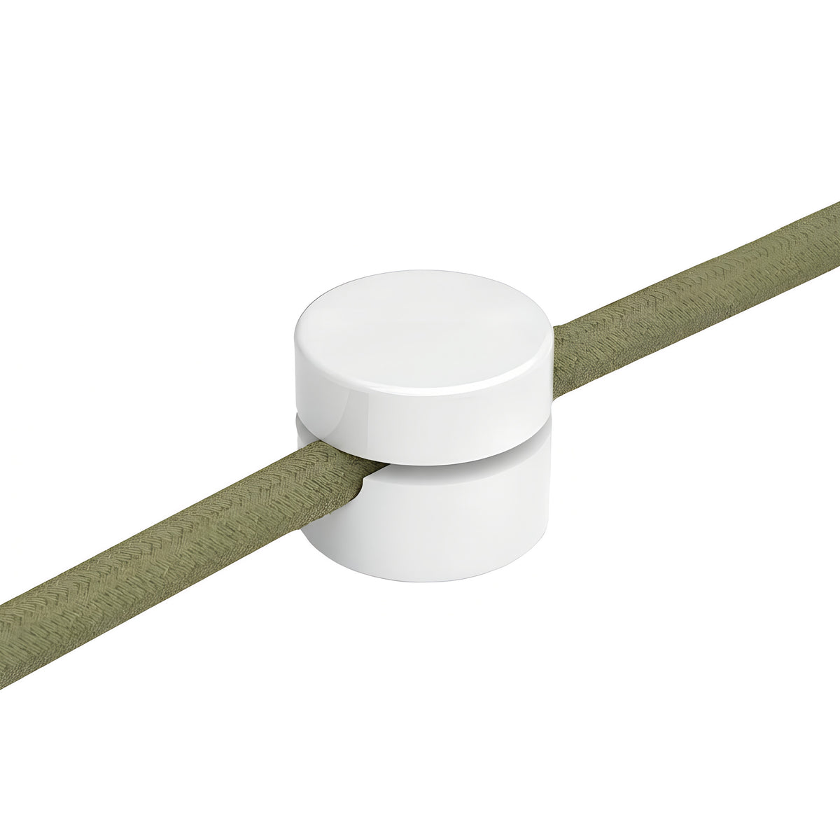 Pasacables de pared universal para cable textil — Blanco