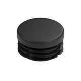 Tapón de plástico negro para racor hembra 3/4″ 20x27, vista superior de la cabeza plana