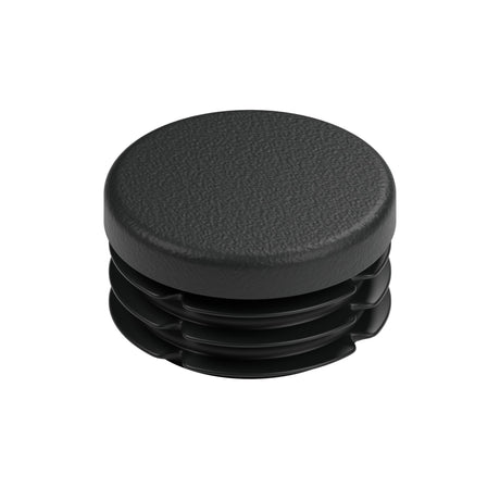 Tapón de plástico negro para racor hembra 3/4″ 20x27, vista superior de la cabeza plana
