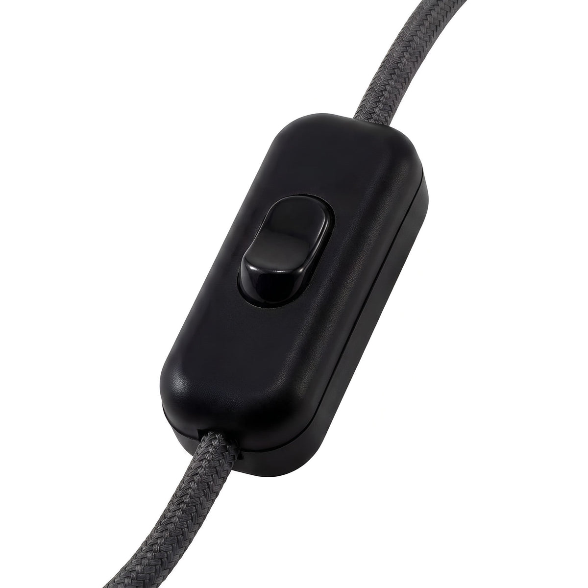 Interruptor bipolar de balancín para cable de lámpara — Negro