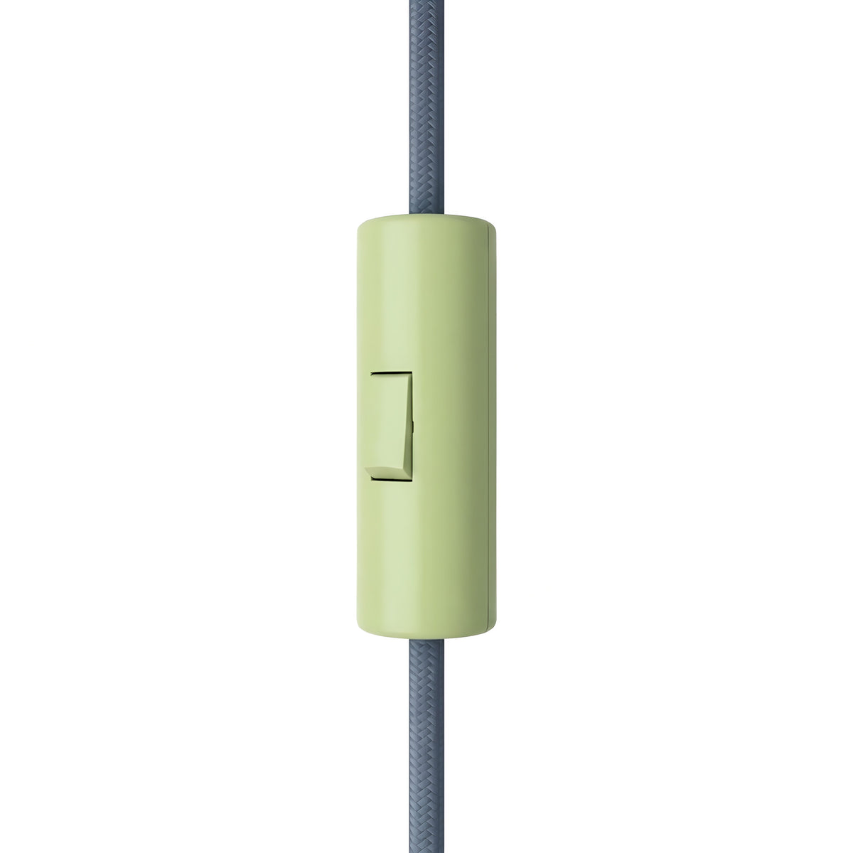 Interruptor cilíndrico basculante unipolar con tierra — Verde prado