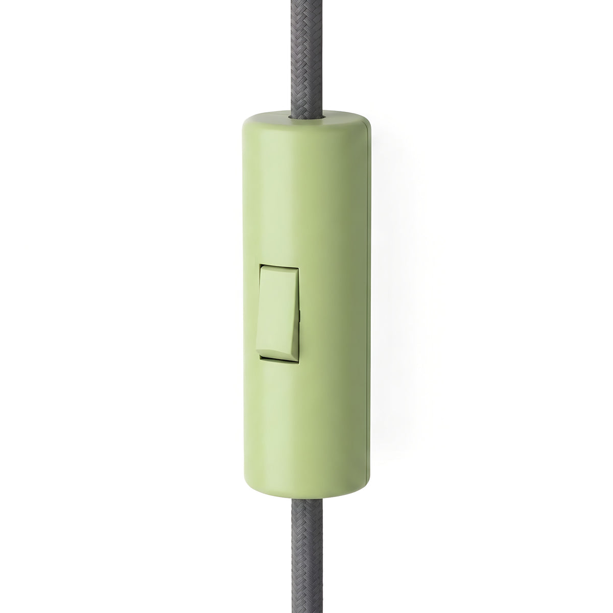 Interruptor cilíndrico basculante unipolar con tierra — Verde prado