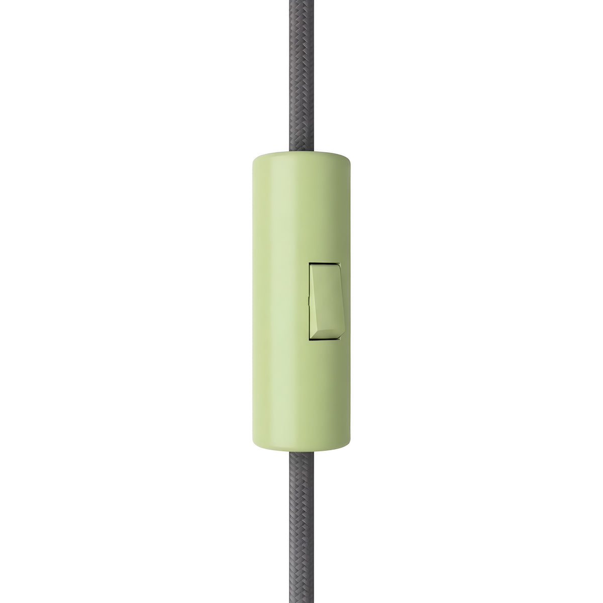Interruptor cilíndrico basculante unipolar con tierra — Verde prado