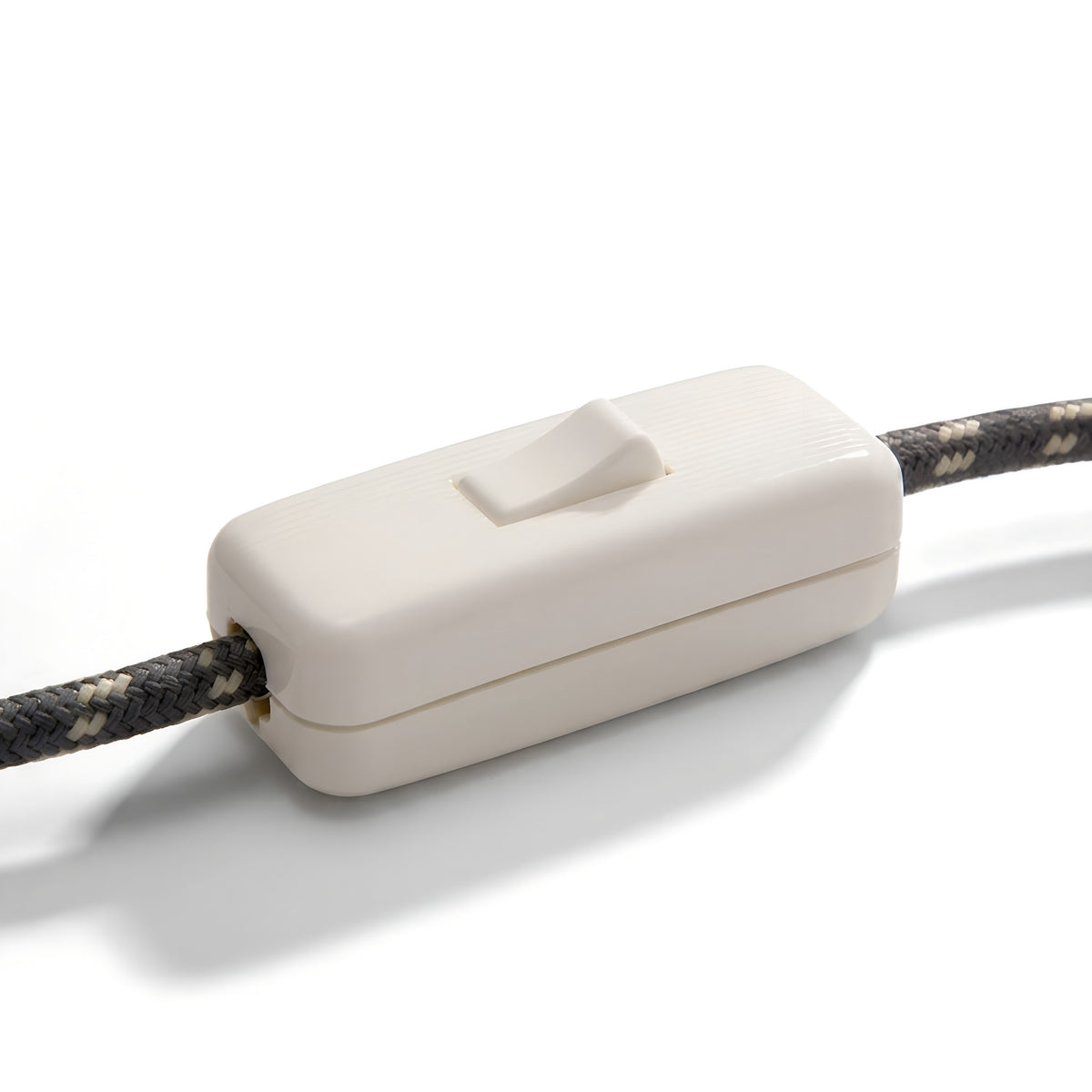 Interruptor unipolar de balancín para cable de lámpara — Blanco