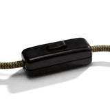 Interruptor unipolar de balancín para cable de lámpara — Negro