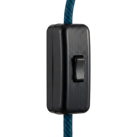 Interruptor unipolar de balancín para cable de lámpara — Negro