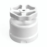 Conmutador de porcelana con botón — Blanco / Blanco