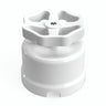 Conmutador de porcelana con botón — Blanco / Blanco
