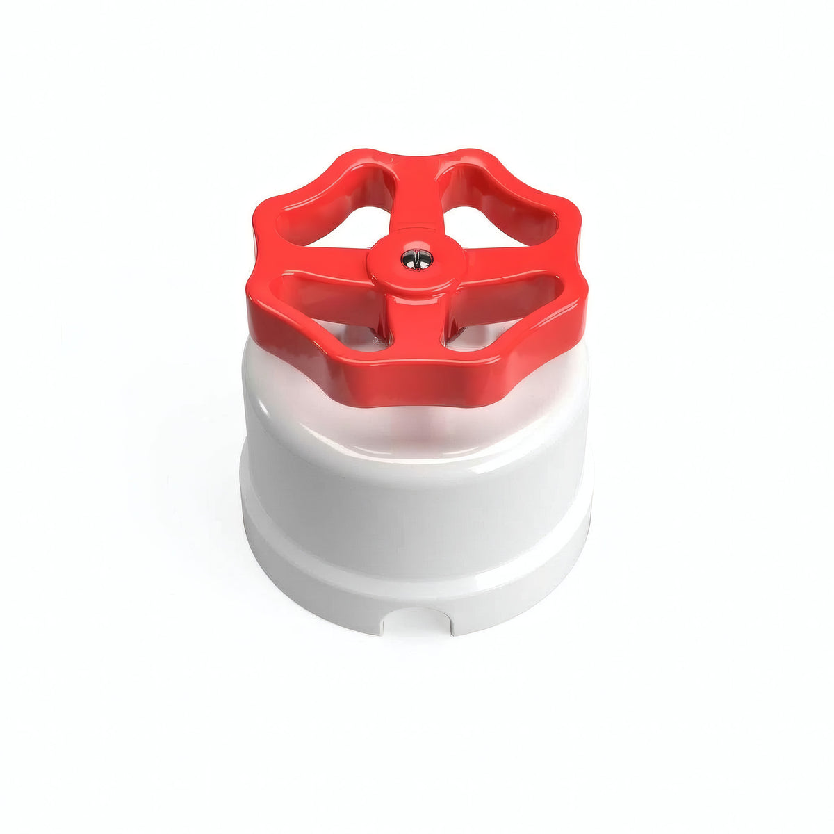 Conmutador de porcelana con botón — Blanco / Rojo