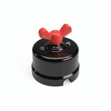 Conmutador de porcelana con tuerca de mariposa — Negro / Rojo